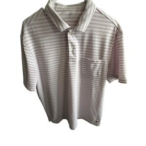 Castaway Nantucket Island Performance Polo Pink Stripe Men's size L